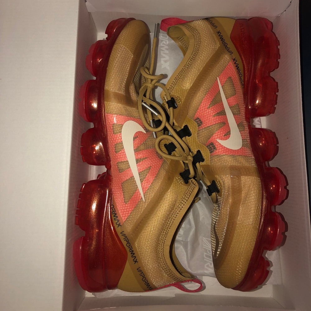 NIKE VAPORMAX RED AND GOLD